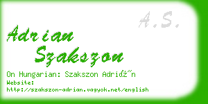 adrian szakszon business card